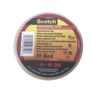 3M 35 RED (3/4"X66FT) TAPE, INSULATION, PVC, RED, 0.75INX66FT